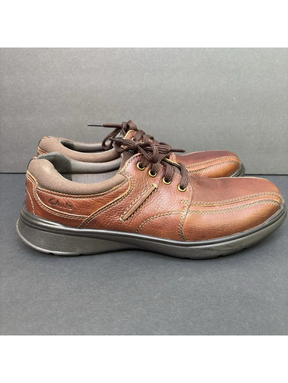 Clarks Collection Mens Cotrell Walk Shoes Casual Brown Ortholite Comfort Sz 10M